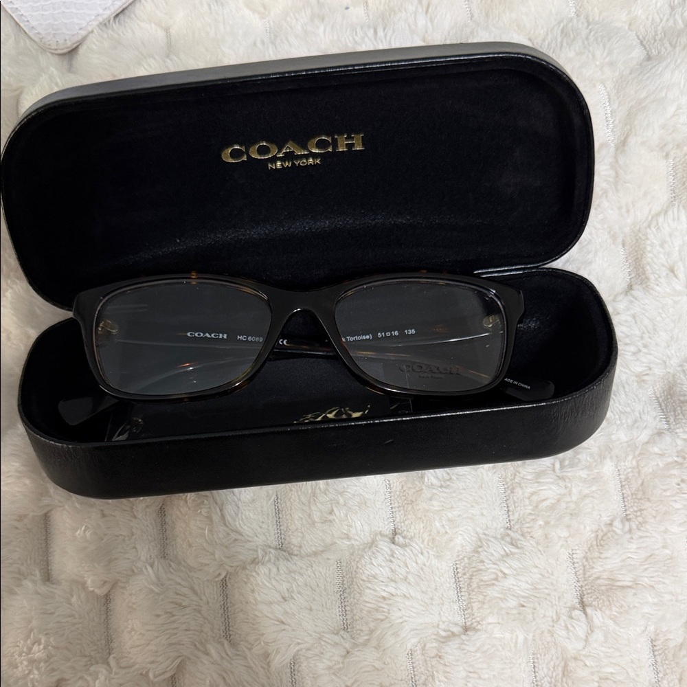Coach Tortoiseshell Rectangular frames with Black… - image 1